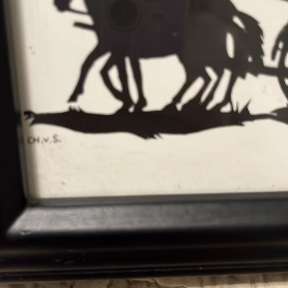 Art Vintage Framed Postcard Silhouette Christl V Schwind 1991 Poshmark